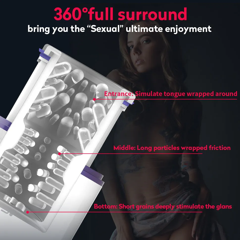 Leten 7 Thrusting Rotation sucking Male Masturbator smart voice with Suction Base