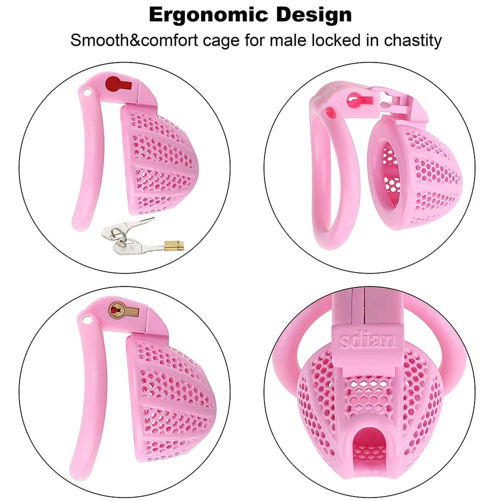 Male Chastity Device Cage - Ultra Small Lightweight Pink Metal Chastity Cage