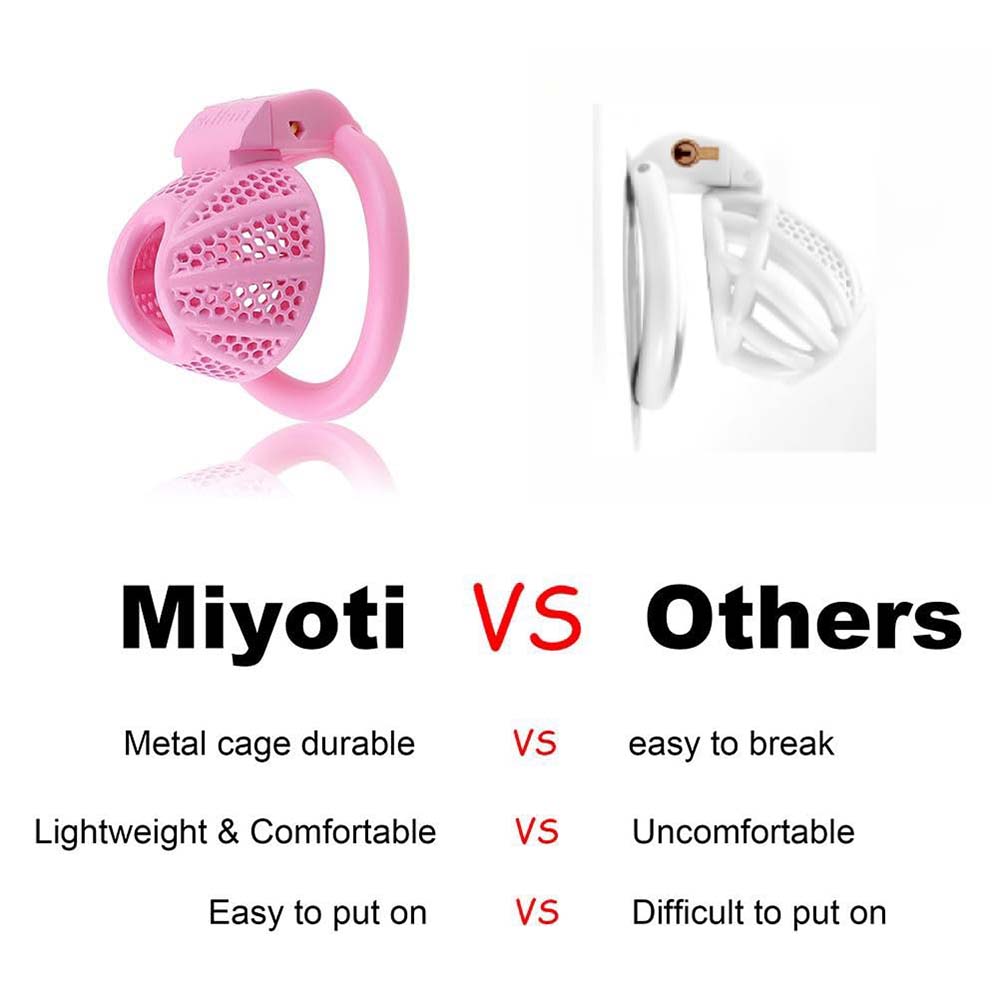 Male Chastity Device Cage - Ultra Small Lightweight Pink Metal Chastity Cage