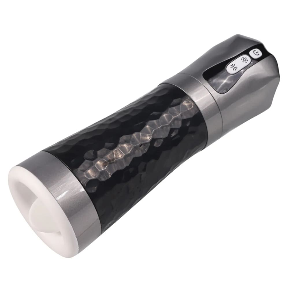 LUOGE 10 Vibrating 5 Sucking Male Masturbator Penis Training & Tongue Lick Testicles 2 in 1, Heating Voice Blowjob Toy