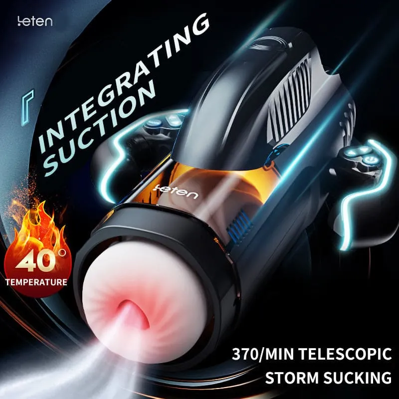 Leten Bermuda 4 In 1 Heating Telescopic Sucking Voice Male Masturbator
