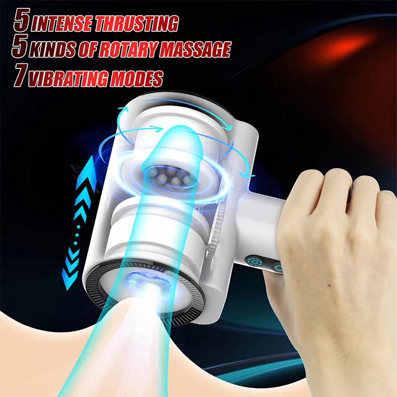 Uxol Automatic 5 Thrusting Sucking and 7 frequency vibrations Handheld Male Masturbator