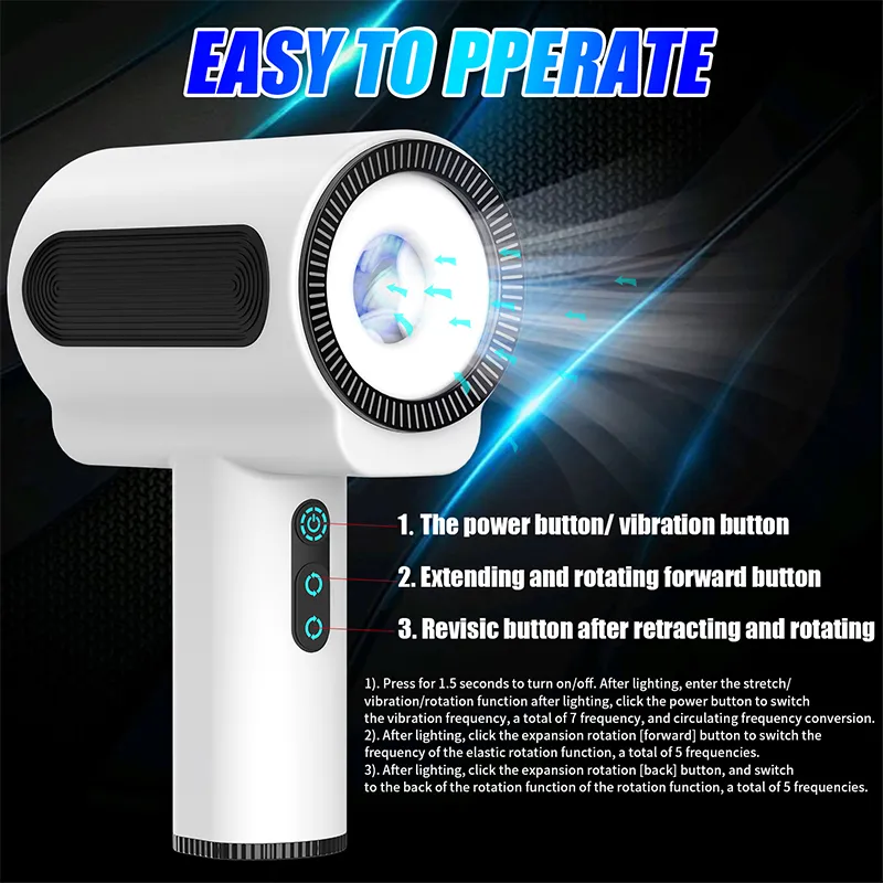 Uxol Automatic 5 Thrusting Sucking and 7 frequency vibrations Handheld Male Masturbator
