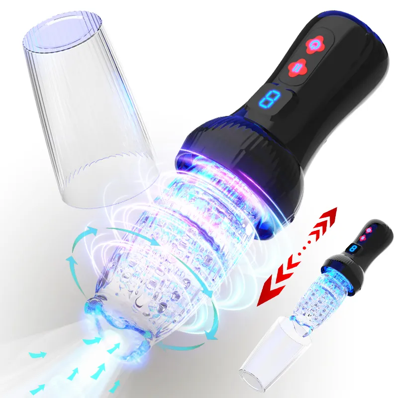 Upgraded 2 in 1 Powerful Automatic Thrusting and Rotating Male Masturbator