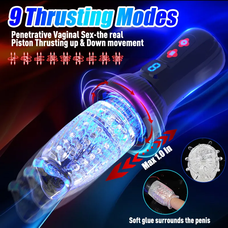 Upgraded 2 in 1 Powerful Automatic Thrusting and Rotating Male Masturbator