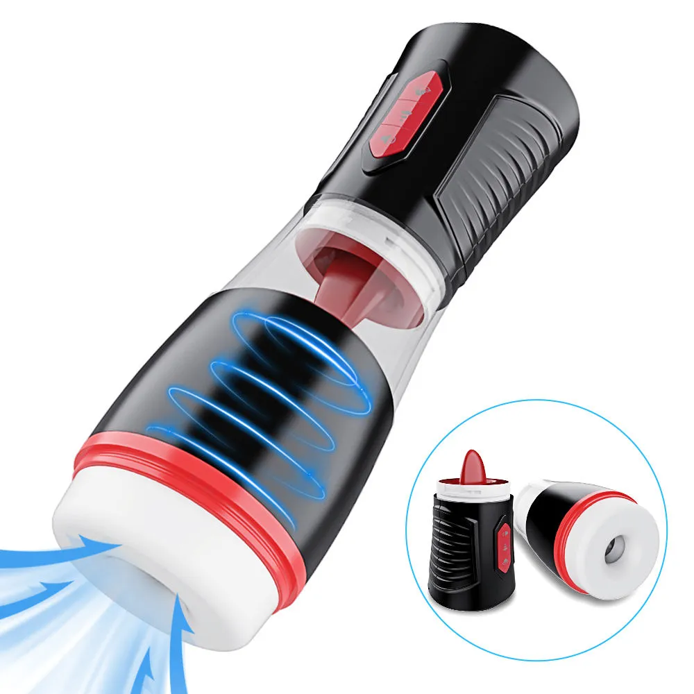 UXOL-New Tongue Licking and Sucking Electric Voice Silicone Male Airplane Masturbator