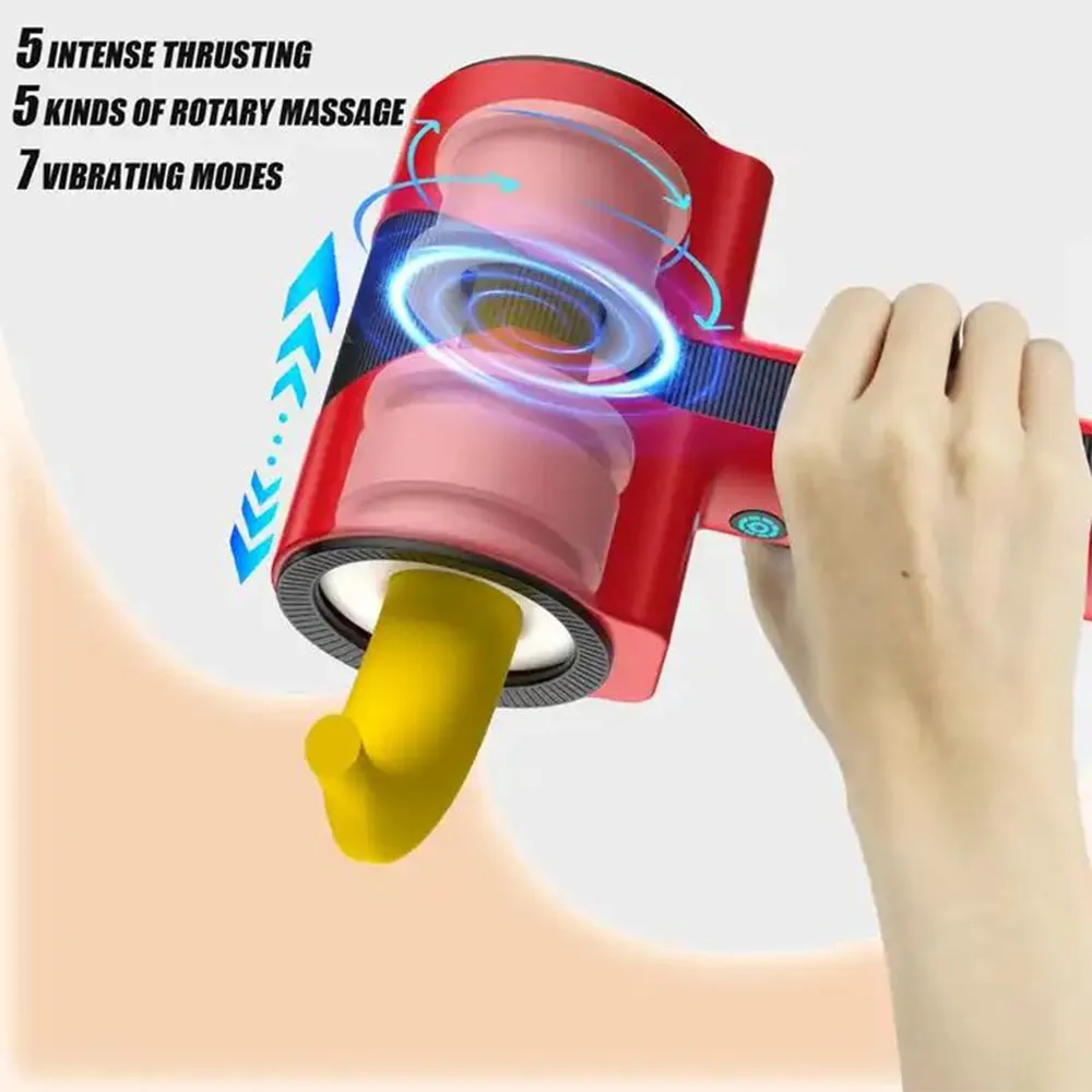 Electric Telescopic & Rotating Male Airplane Masturbator