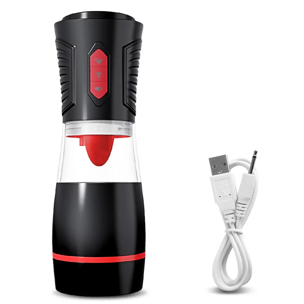 UXOL-New Tongue Licking and Sucking Electric Voice Silicone Male Airplane Masturbator