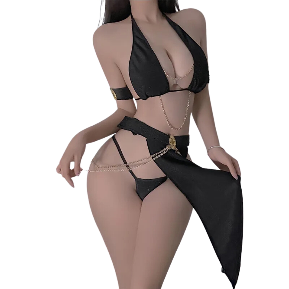 Sexy Queen Fan Ancient Style Egyptian Cat Girl Uniform Sexy Lingerie