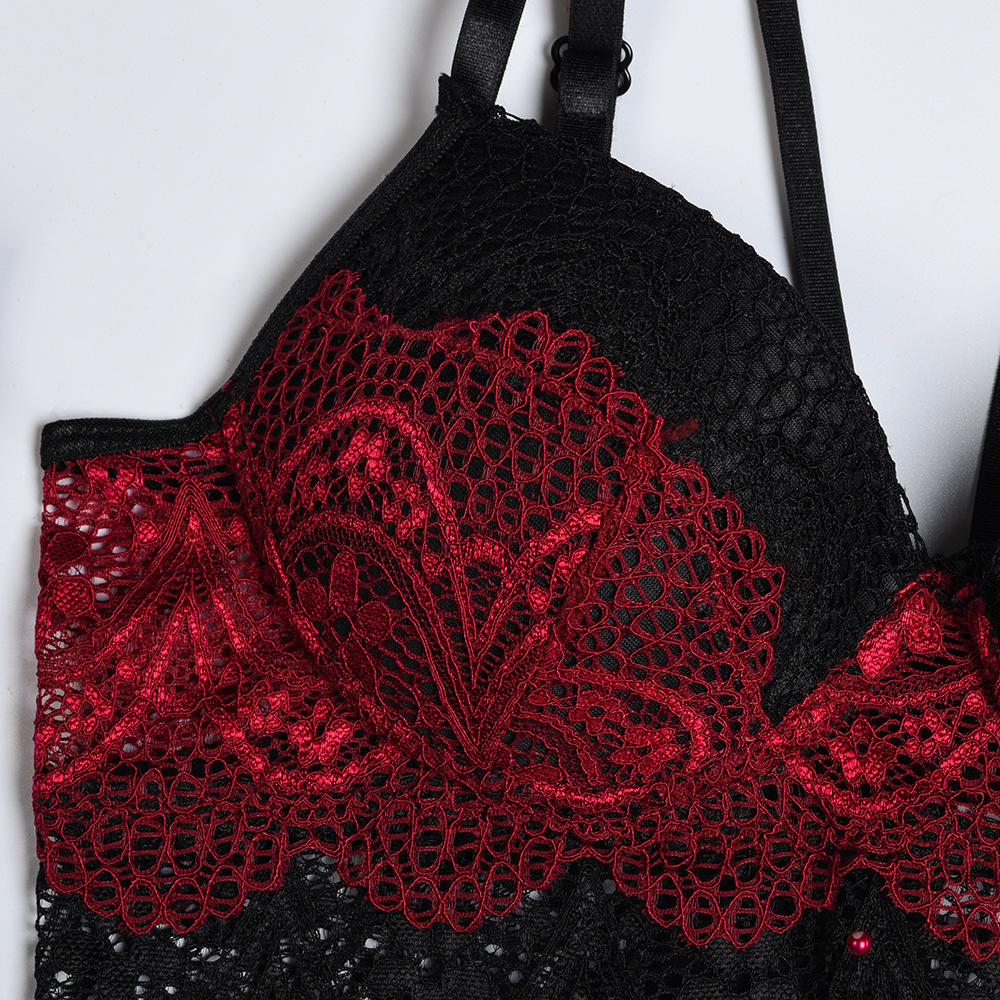 Sexy Underwear 5-piece Tassel Waist Lace Splicing With Glove