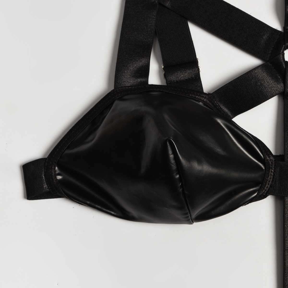 Fun Suit Midnight Charm Pu Tape Splicing With Neck Hanging