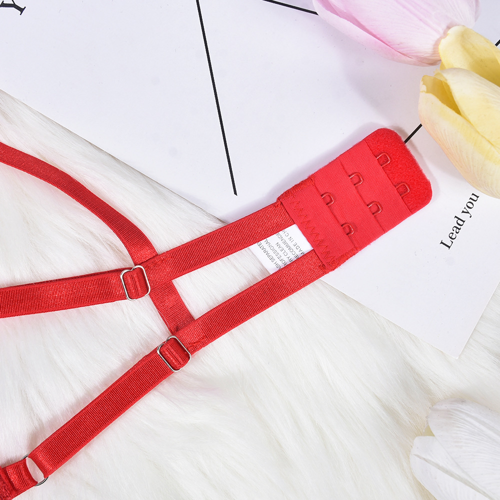 Bowknot Satin Sex Lingerie With Leg Rings