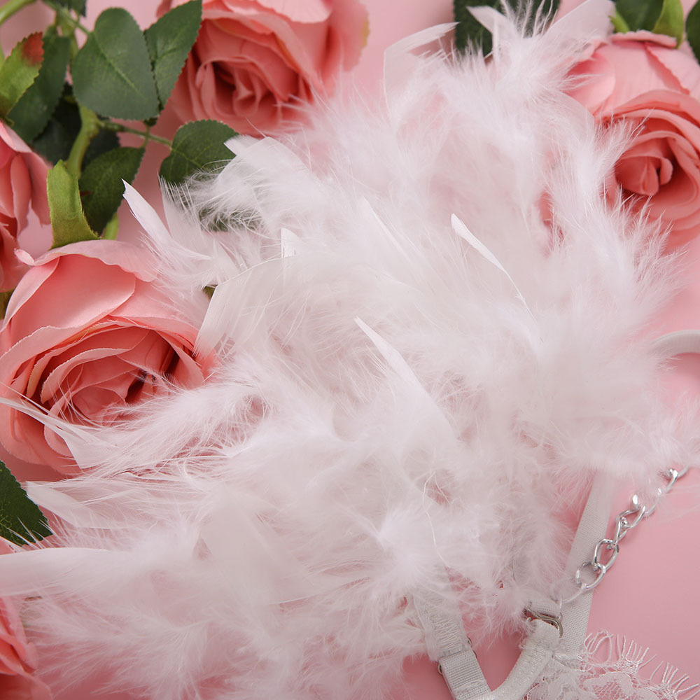 Night Angel Feather Lace Ultra-thin Sexy Lingerie Suit