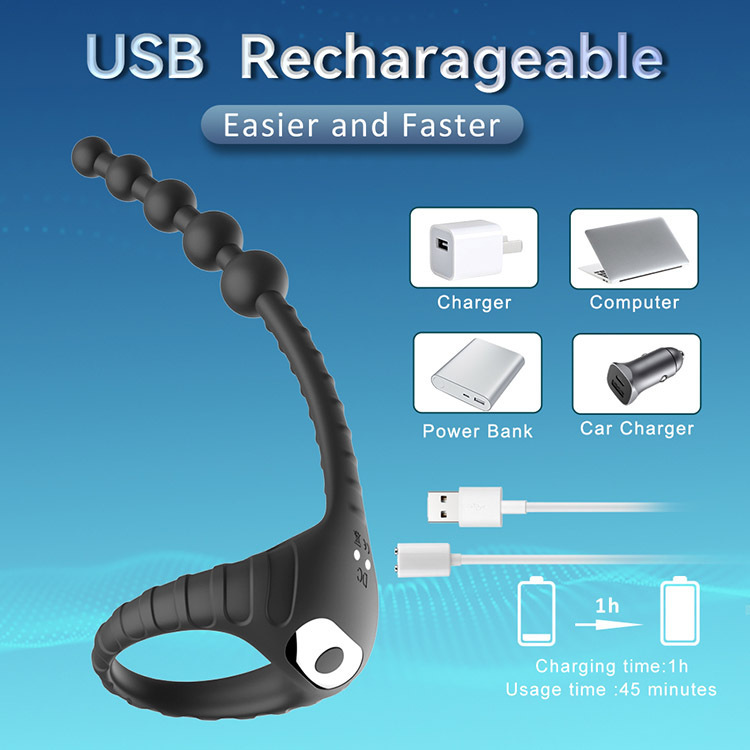 3 in 1 Penis Ring 10 Vibration Frequency Remote Control