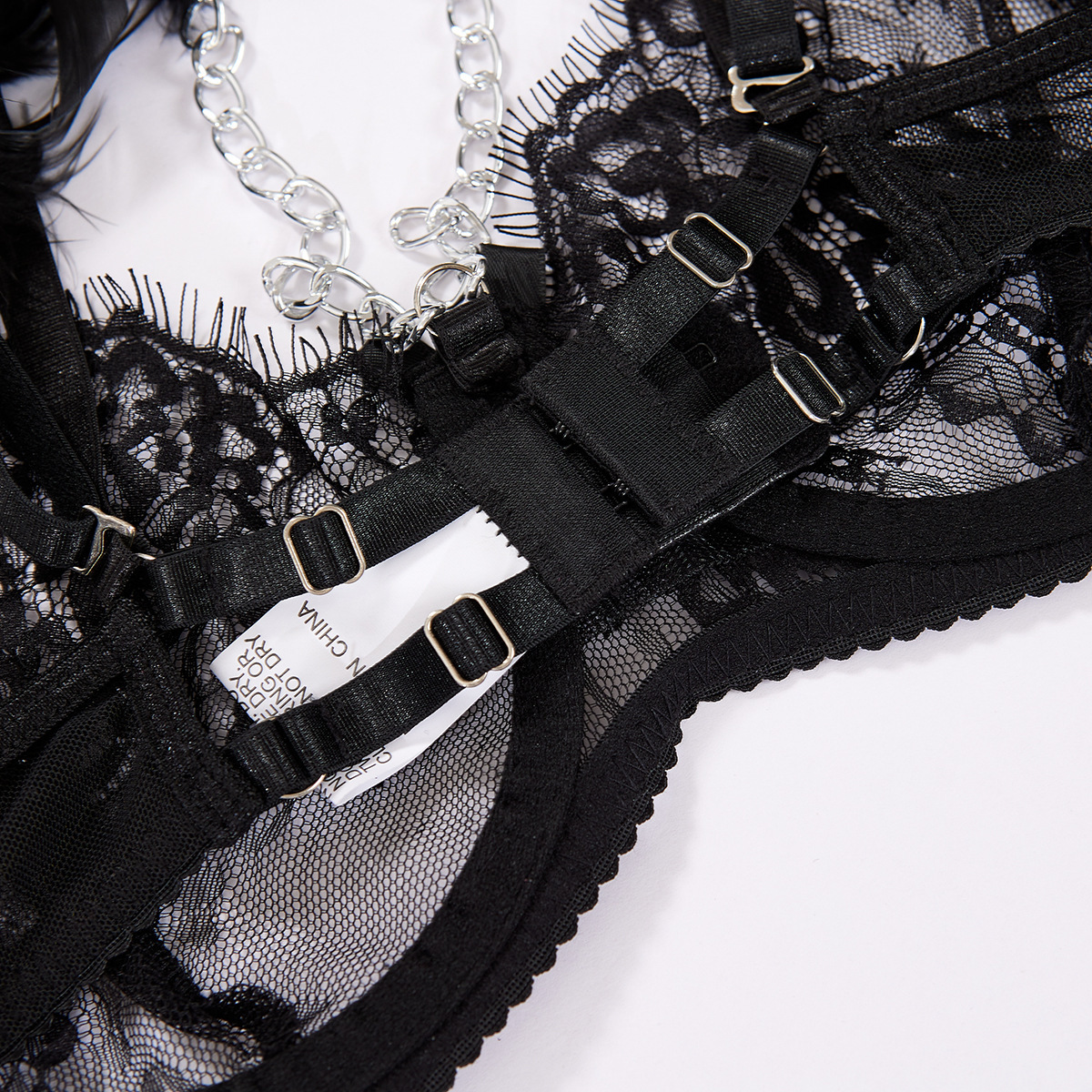 Night Angel Feather Lace Ultra-thin Sexy Lingerie Suit