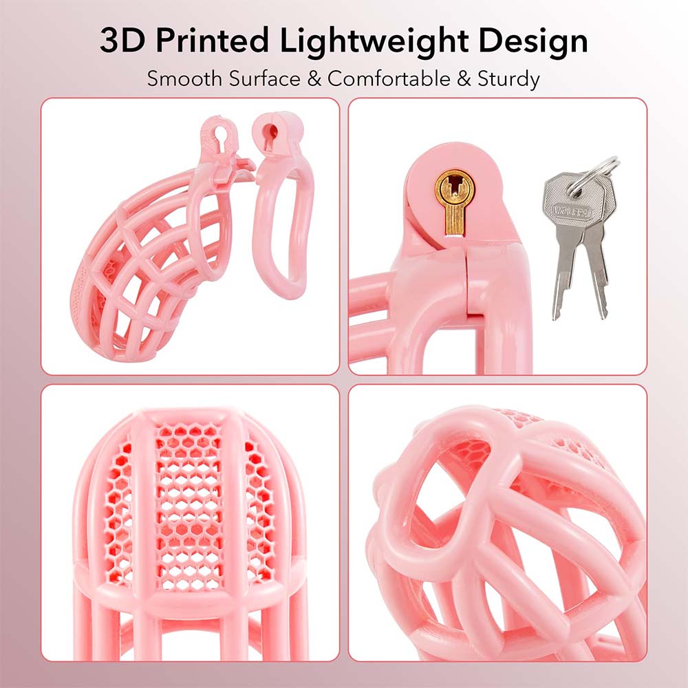 Male Chastity Device Cock - Adult Sex Toy For Male Penis Exercise With 4 Size Rings Invisible Lock And Key