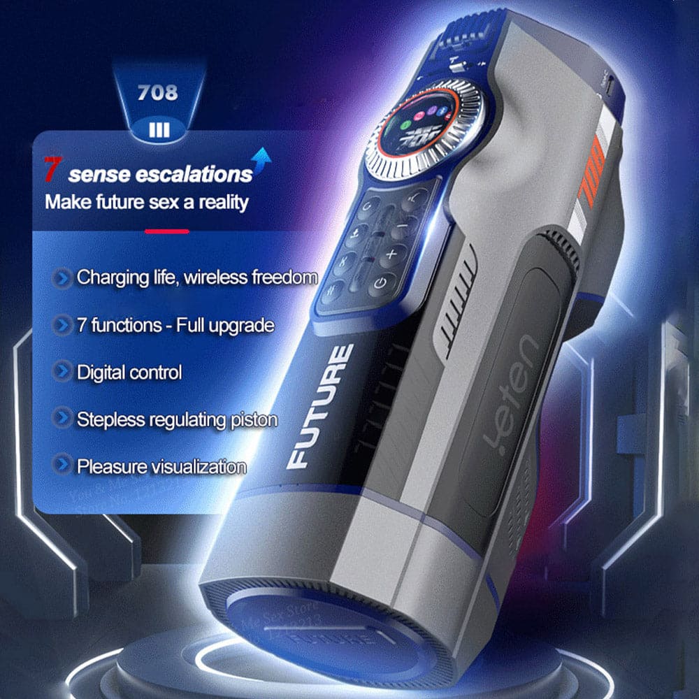Leten Future Pro 708 3RD Generations Bluetooth Control 10 Modes Heating LED Screen Male Masturbator