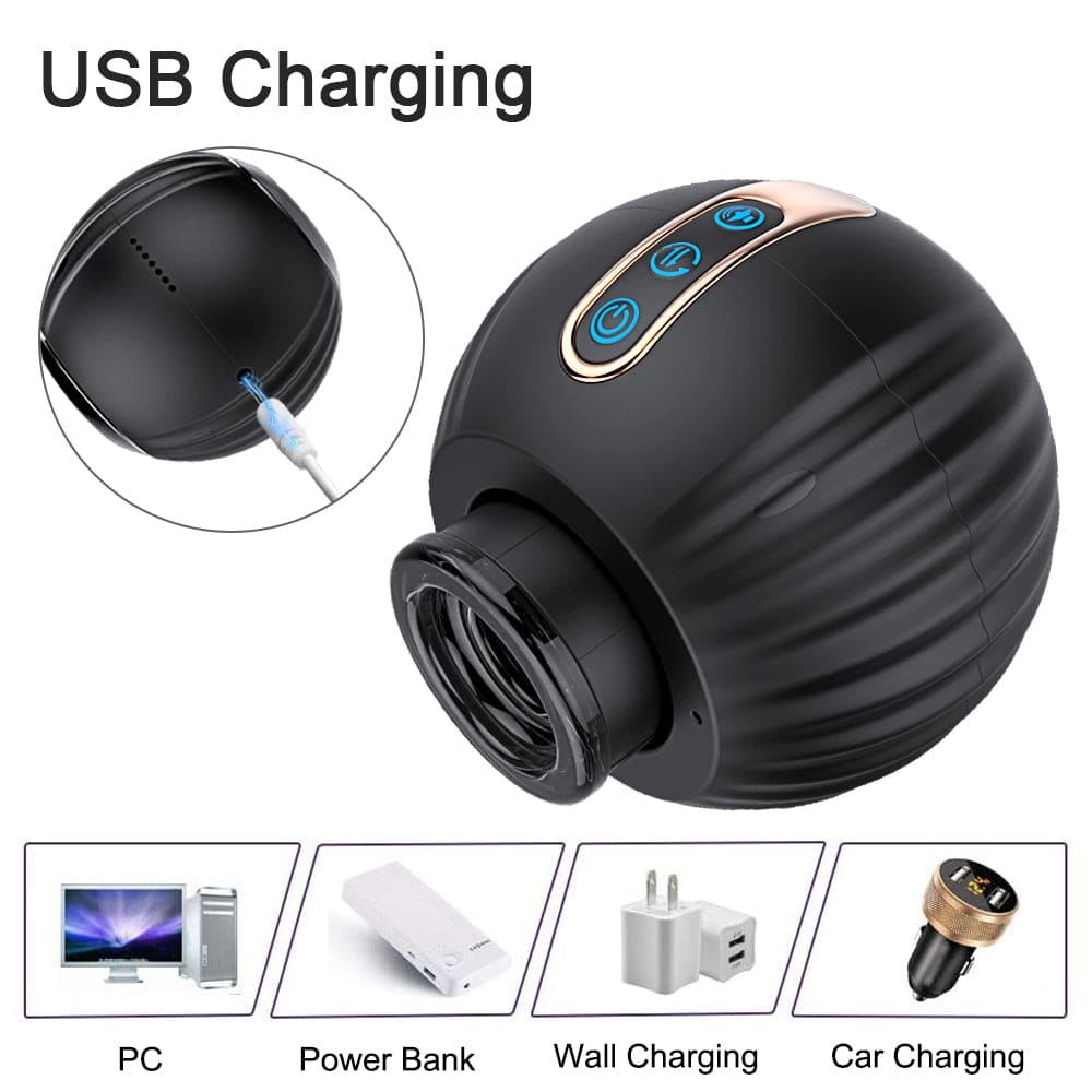 Pumpkin Bomb & Automatic Rotating Male Masturbator Penis Stimulator