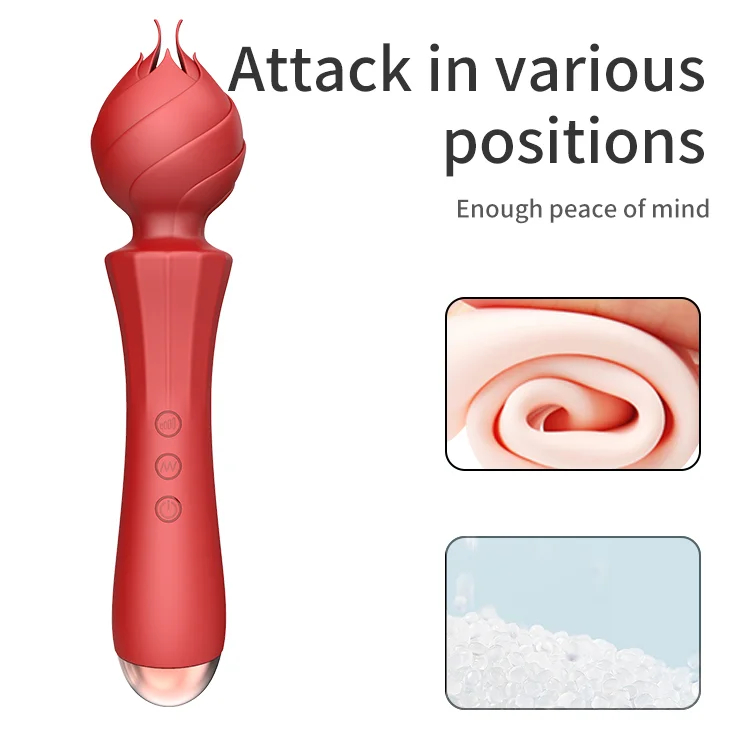 20 Frequency Vibration Mode Rose Vibrators Magic Wand Rechargeable