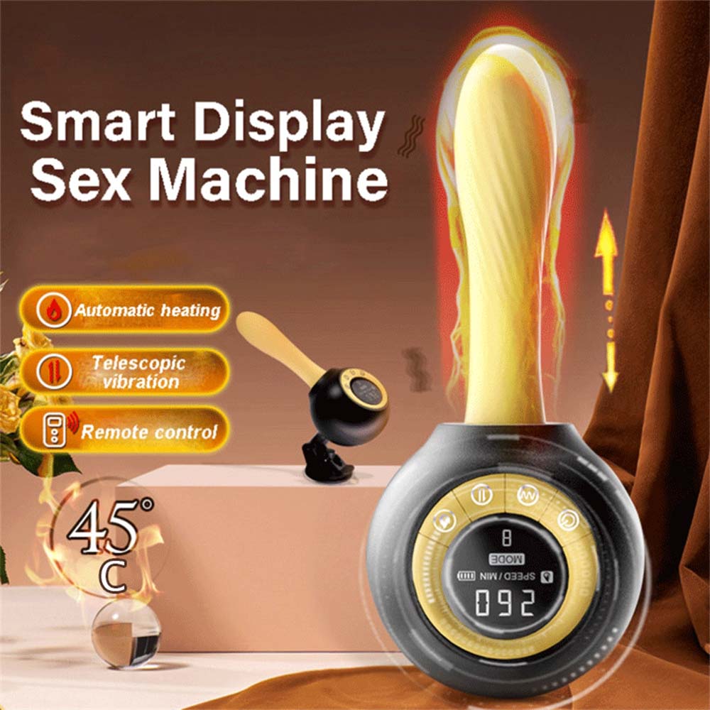Wireless Remote Control Heated Thrust Vibrator Auto Retractable Realistic Dildo
