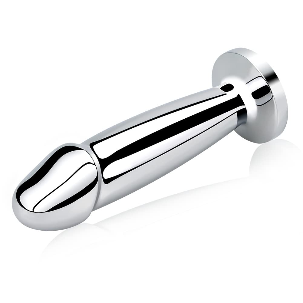 Metal Wireless Remote Control Imitation Dildo Vibrating Butt Plug