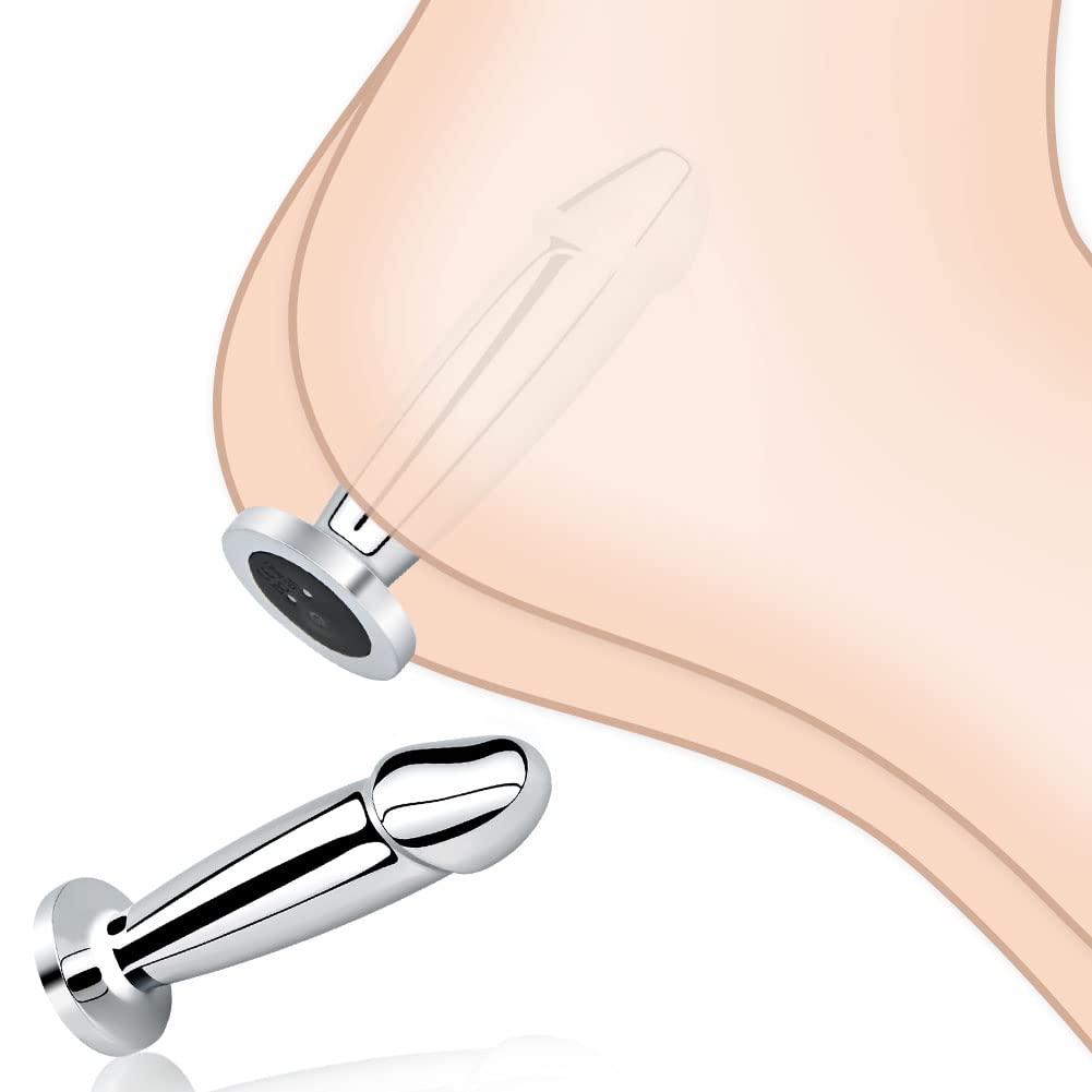 Metal Wireless Remote Control Imitation Dildo Vibrating Butt Plug