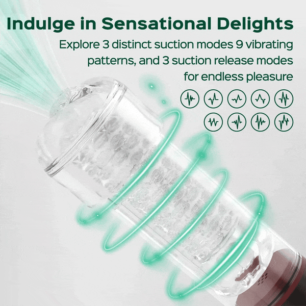SoloSonic 9 Vibrating Sucking Transparent Electric Masturbation Cup Visual Experience Silicone Soft Suction Male Masturbator
