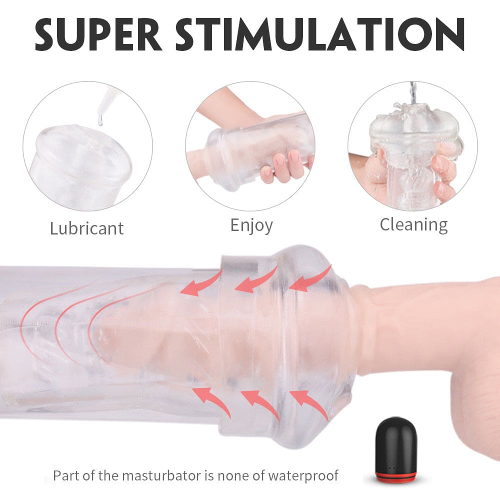 SoloSonic 9 Vibrating Sucking Transparent Electric Masturbation Cup Visual Experience Silicone Soft Suction Male Masturbator