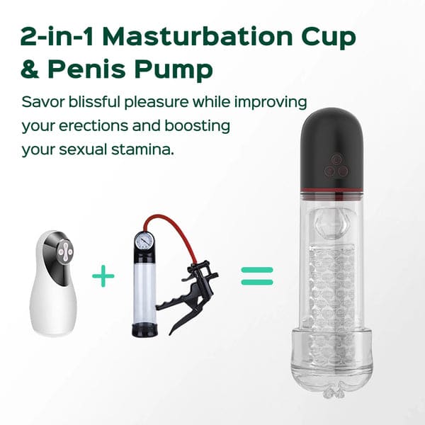 SoloSonic 9 Vibrating Sucking Transparent Electric Masturbation Cup Visual Experience Silicone Soft Suction Male Masturbator