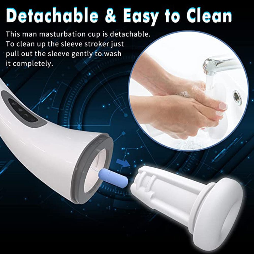 SparkSolo 7 Vibration 3 Sucking Smart Heating Automatic Male Masturbator Hands Free Blowjob Pleasure Realistic Textured Ultra-Soft Blowjob Toy