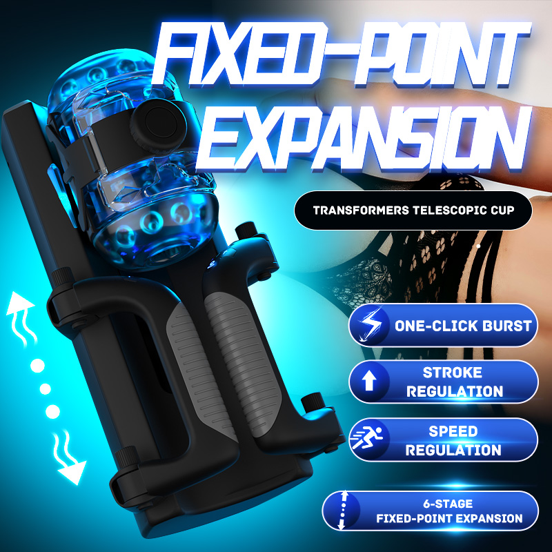 2024 New Thrusting Cannon King 10 Vibration 6-Segment Fixed-Point Male Masturbator With Handle