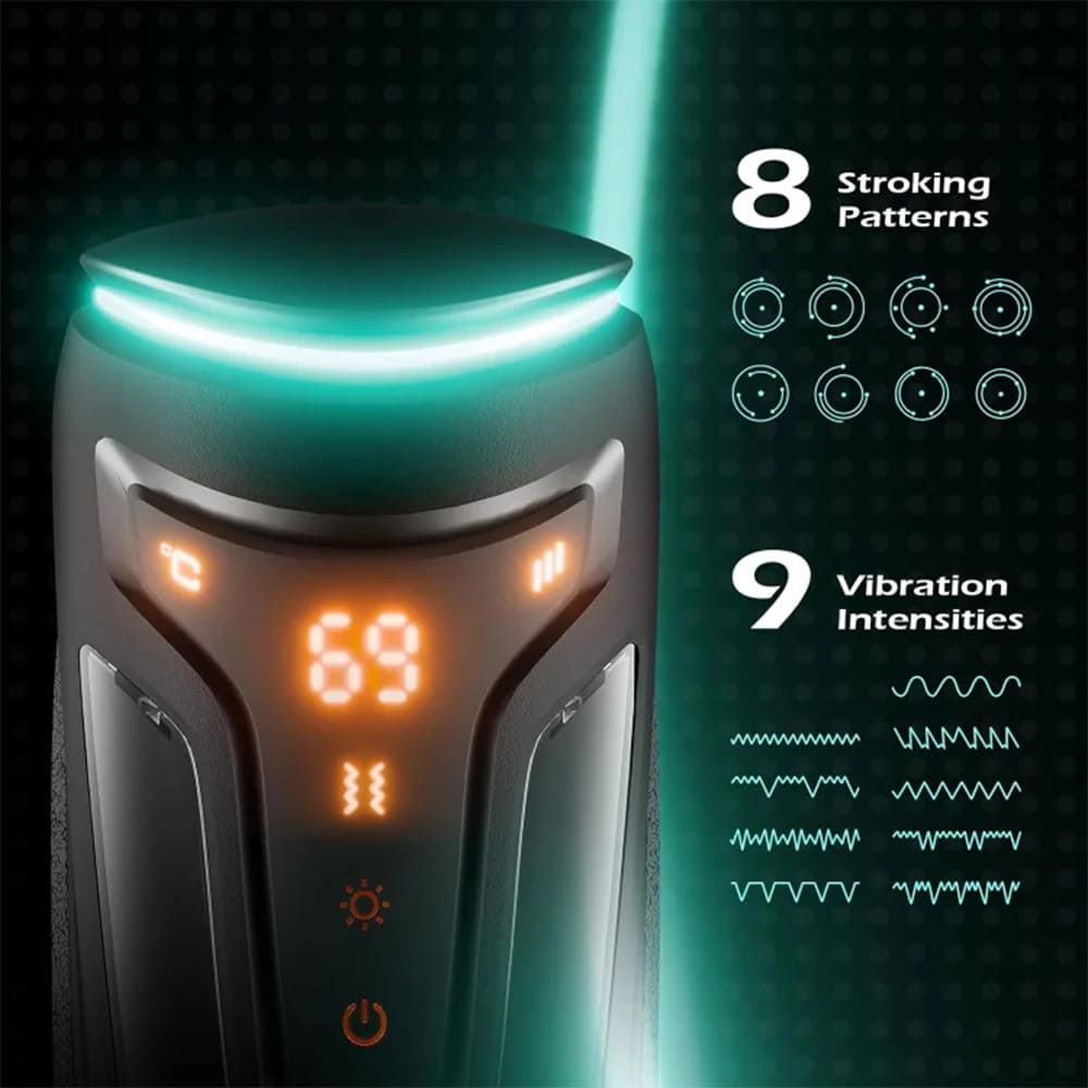 Victor - 3 in 1 Male Masturbator 9 Vibrating & 8 Thrusting Modes & 2 Heating Levels Male Sex Toys