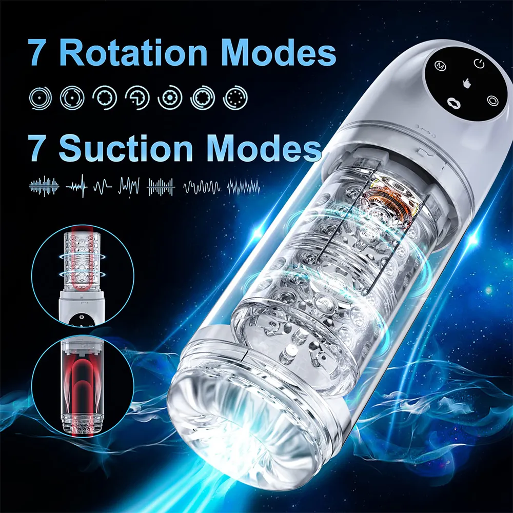 4 In 1 Upgraded Version 7 Suction Power 7 Rotating Male Masturbator