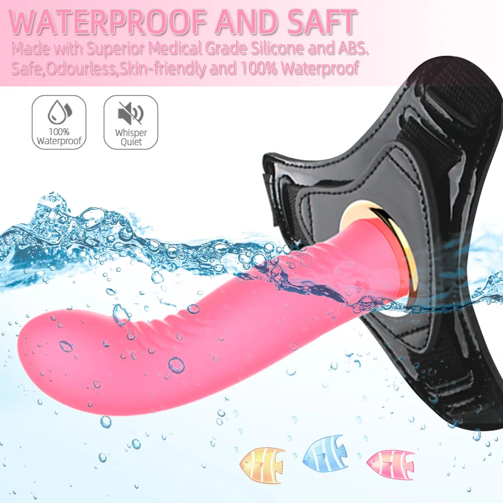 Wireless Remote Control Charging Female Wearable Silicone Vibrator Dildo