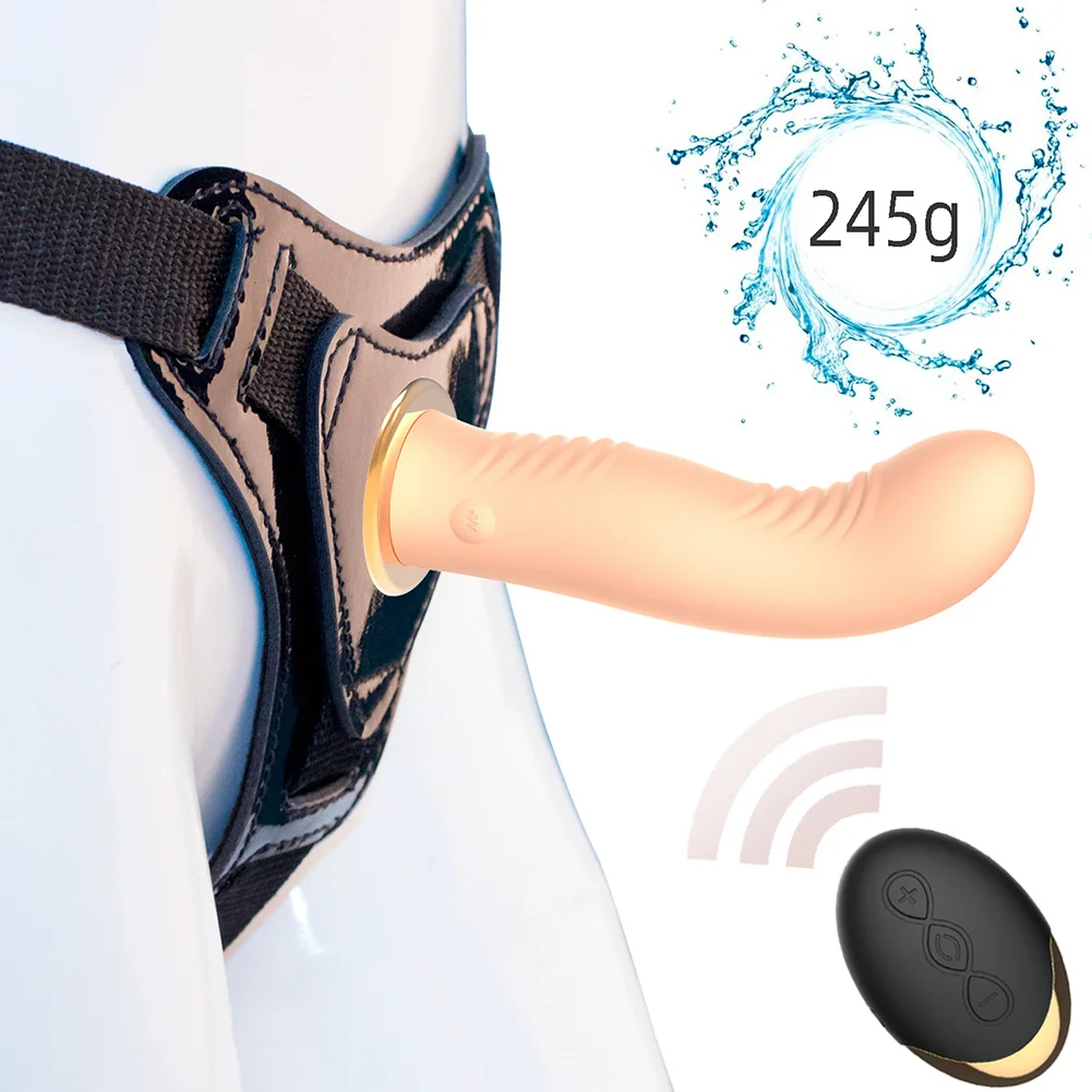 Wireless Remote Control Charging Female Wearable Silicone Vibrator Dildo