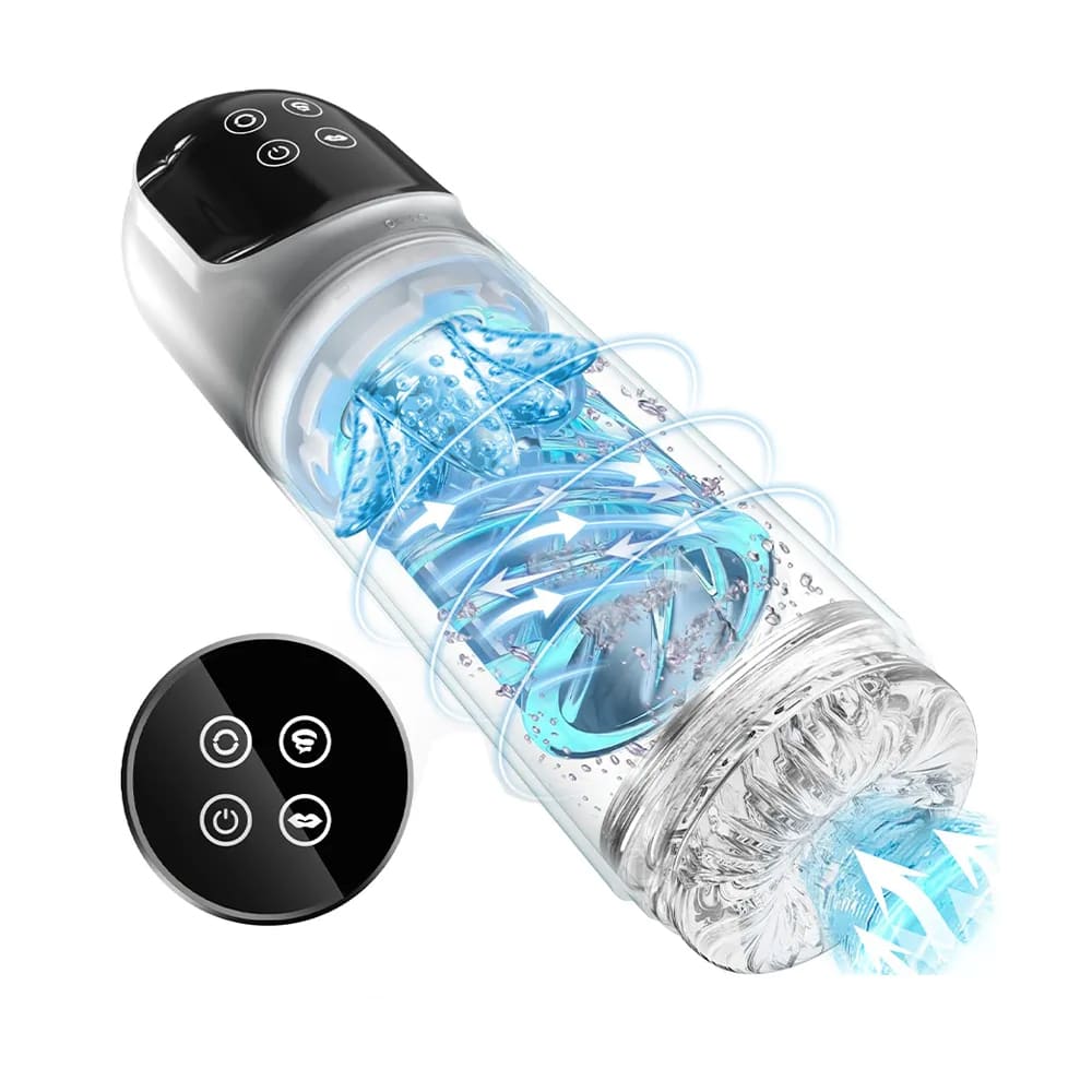 XR3 Wearable 7 Vibrating Sucking Rotation Tongue Licking Automatic Male Masturbator Blowjob Toy