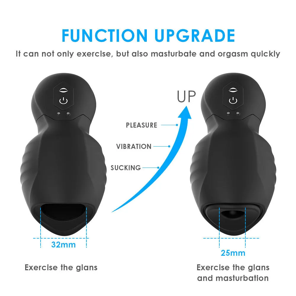 UltraDriveⅡ 7 Vibration 3 Sucking Male Masturbator Penis Trainer Super Pleasure Glans Trainer