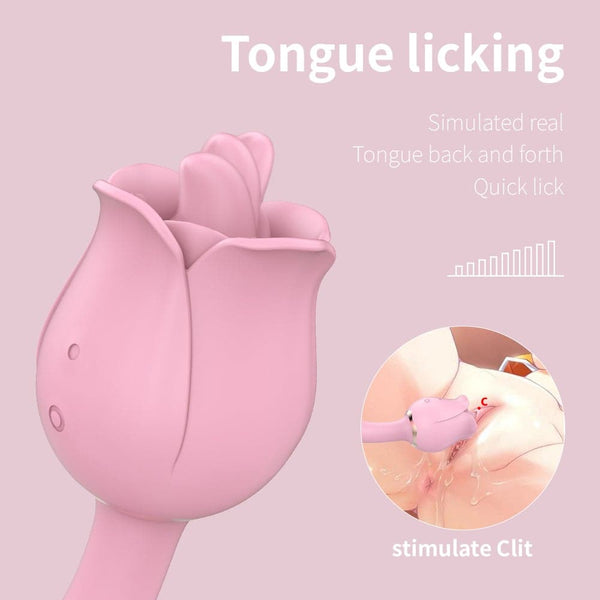 Rose vibrator tongue licking vibrator masturbation stick
