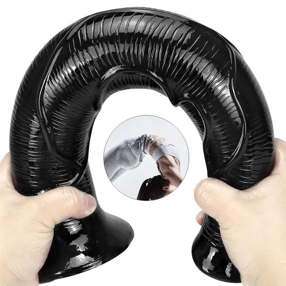 17 Inch Oversized Black Animal Horse PVC Dildo