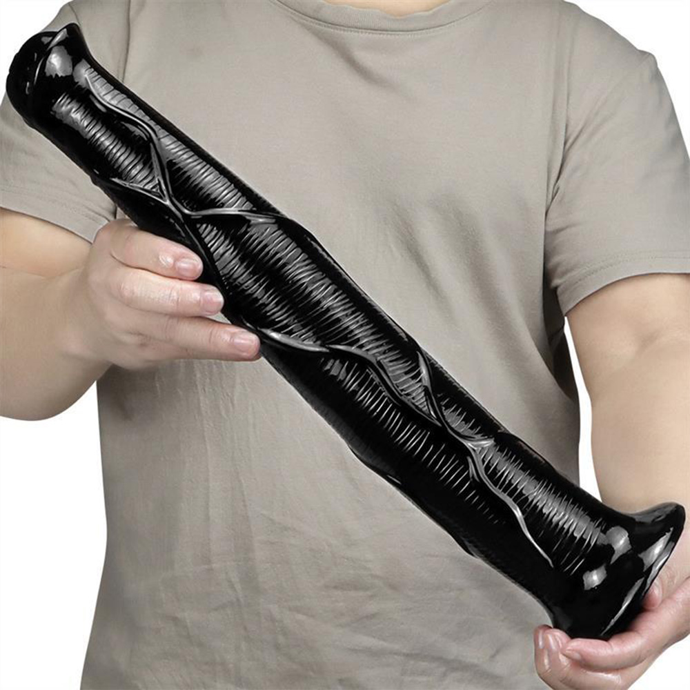 17 Inch Oversized Black Animal Horse PVC Dildo