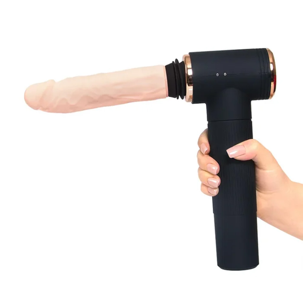 7-Frequency Telescopic Vibration Heated Female Masturbation Pistol Dildo