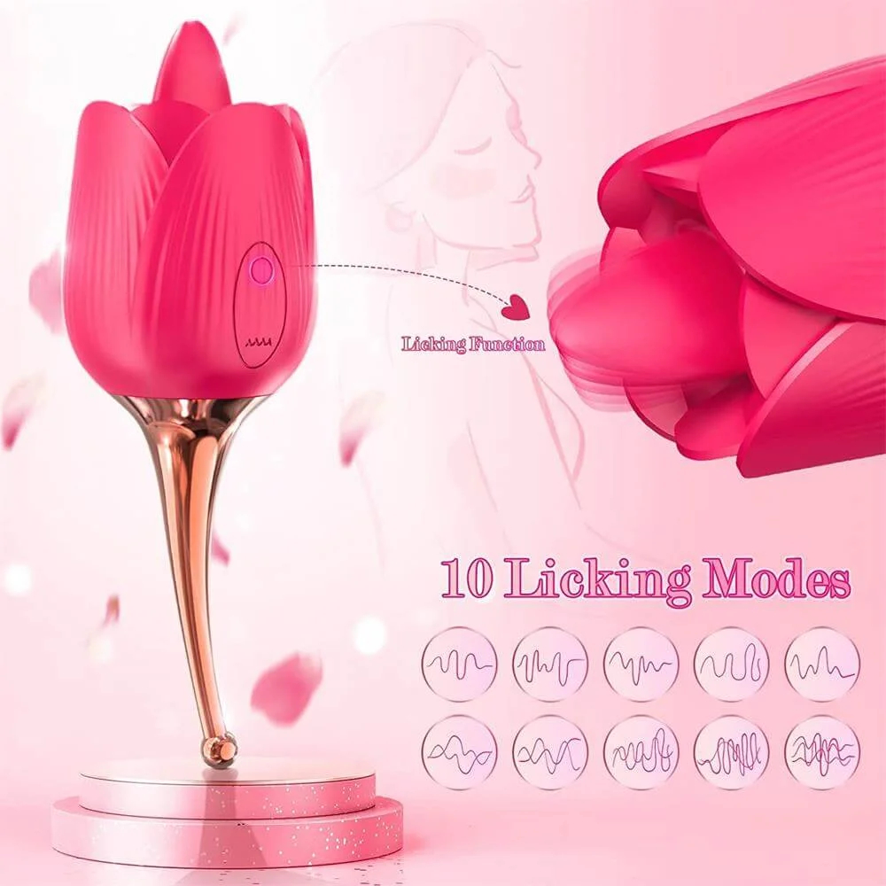 Rose Toy Tongue Licking Clit Vibrator