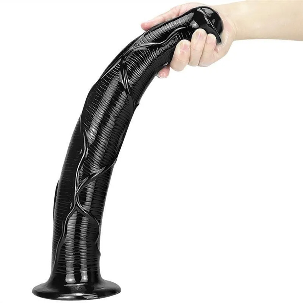 17 Inch Oversized Black Animal Horse PVC Dildo