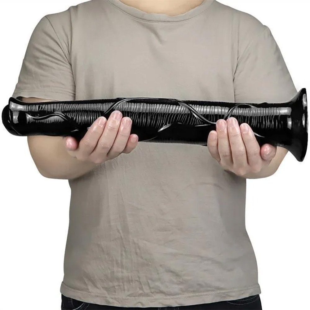 17 Inch Oversized Black Animal Horse PVC Dildo