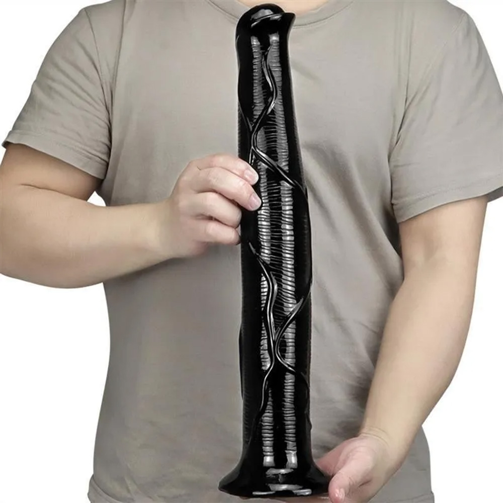 17 Inch Oversized Black Animal Horse PVC Dildo