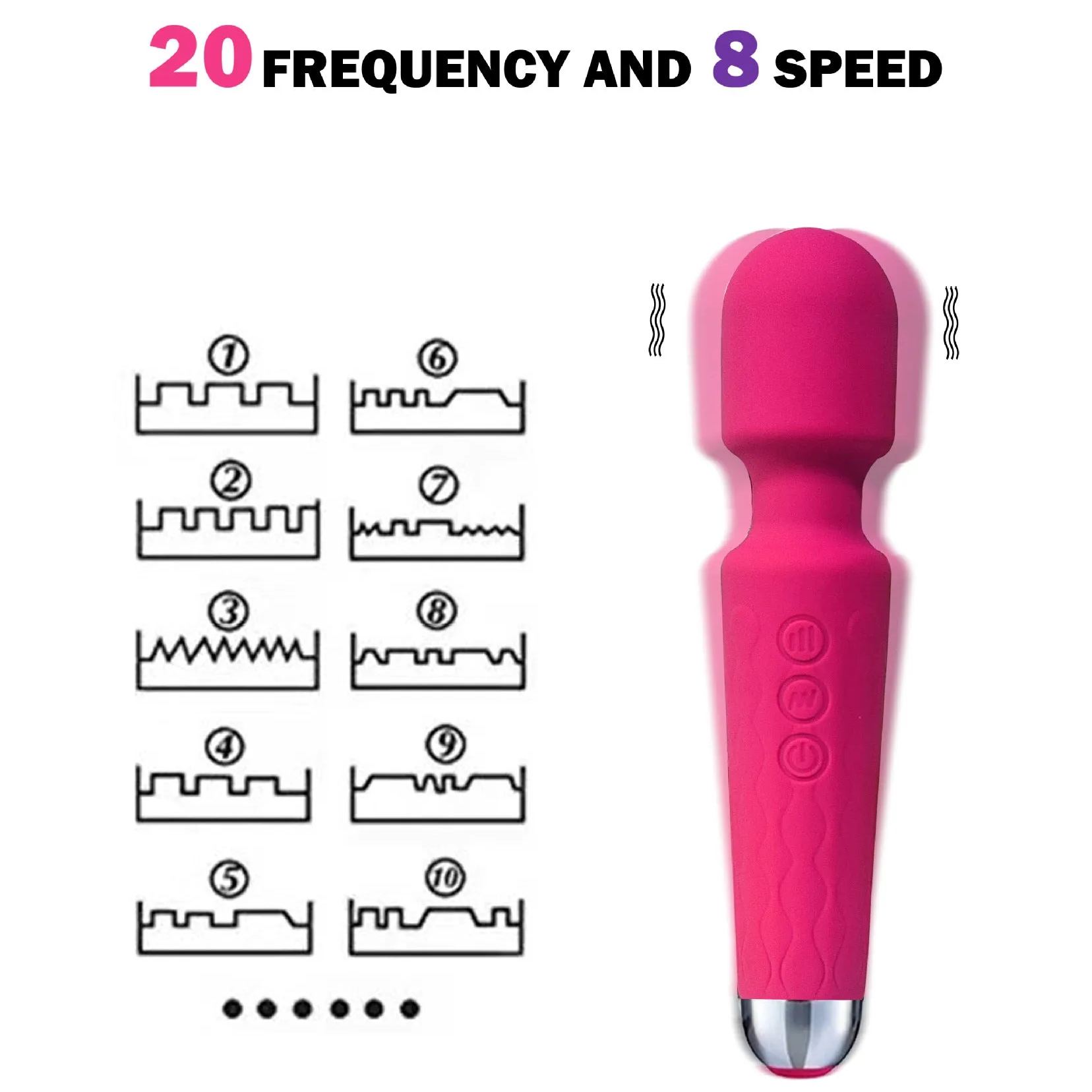 20 Frequency Magic Wand Knight Strong Shock  Nipple vibrator-Uxolclub