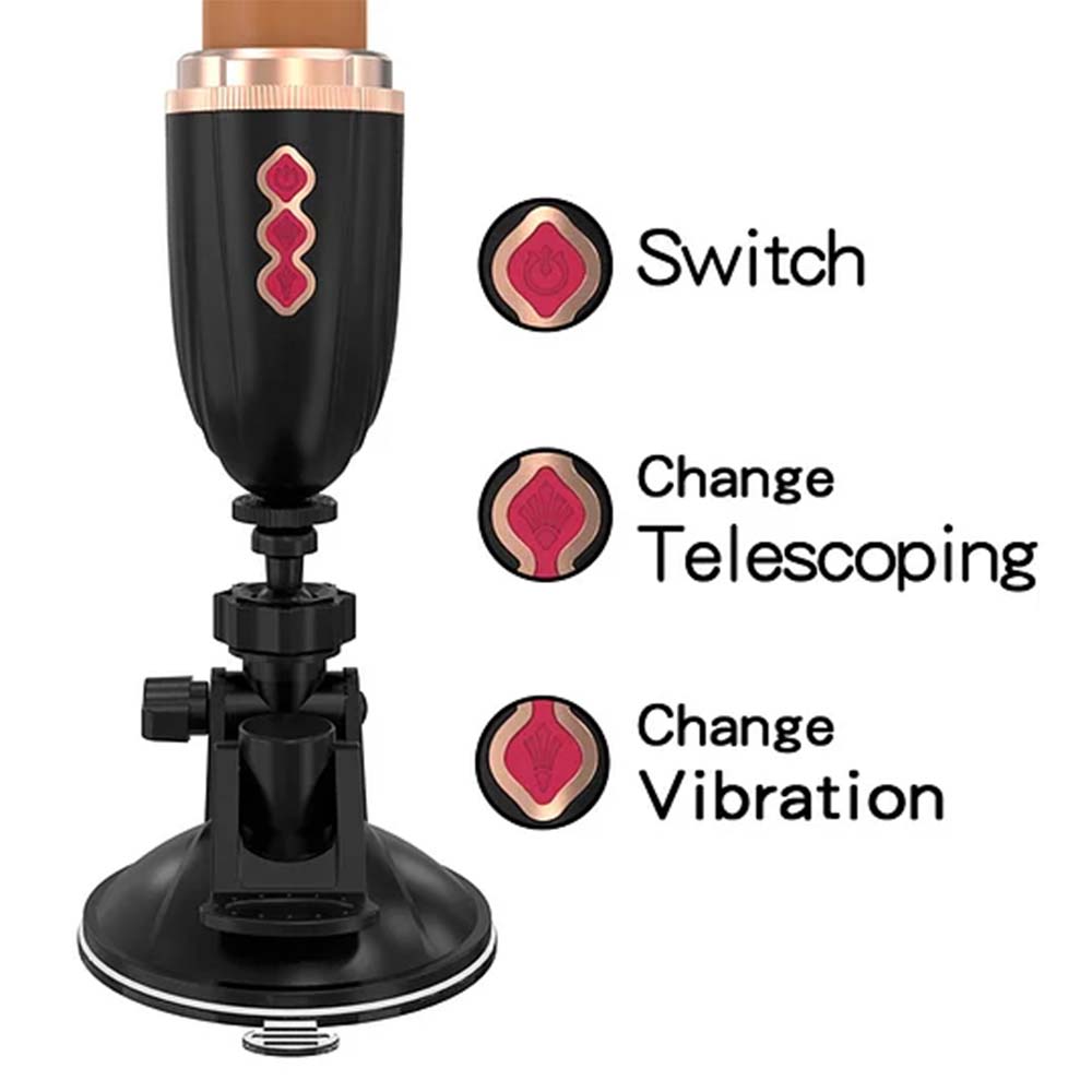 Hands-Free 2-In-1 Fully Automatic Telescopic Vibrating Dildo