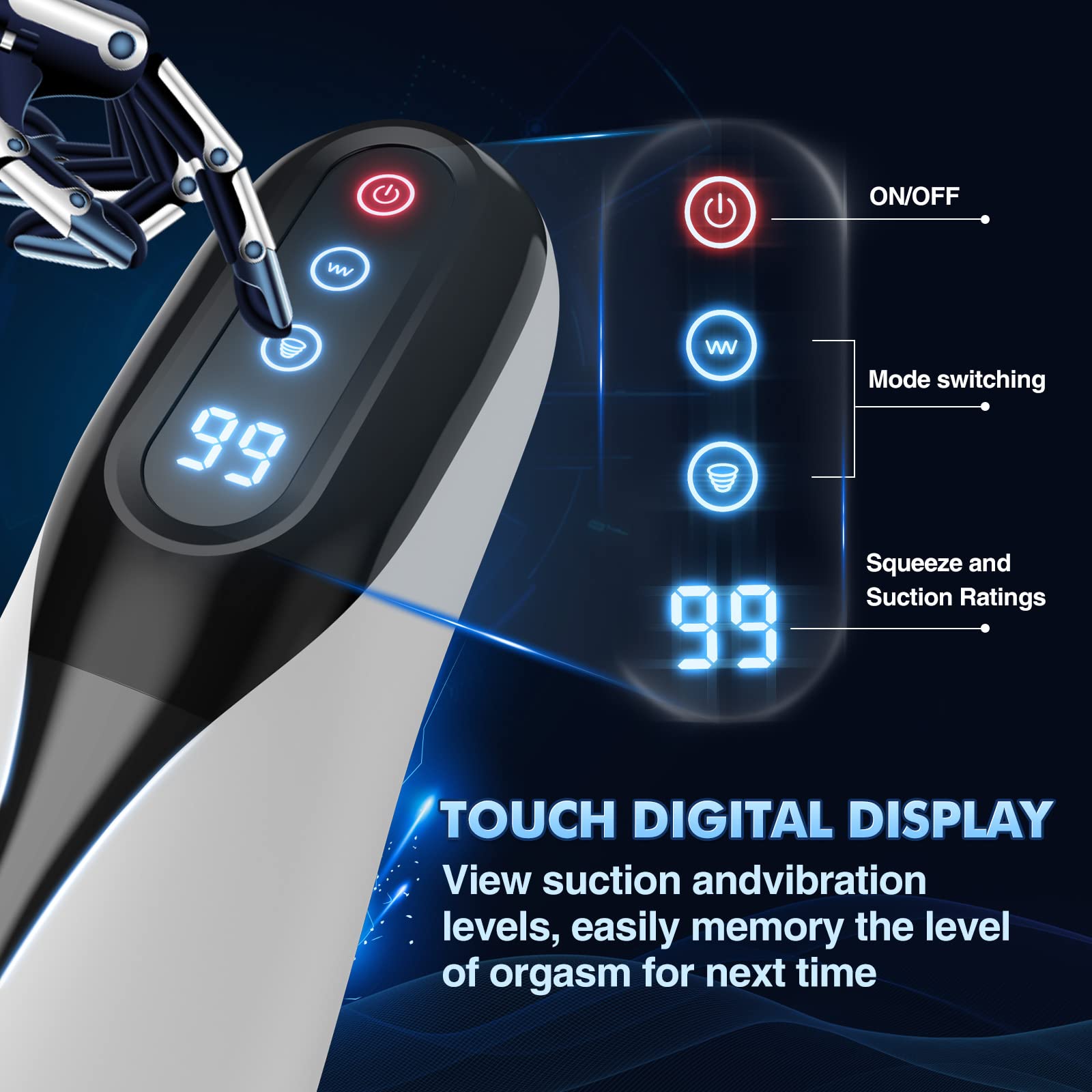 9 Suction & Vibration Heating Blowjob Automatic Male Masturbator