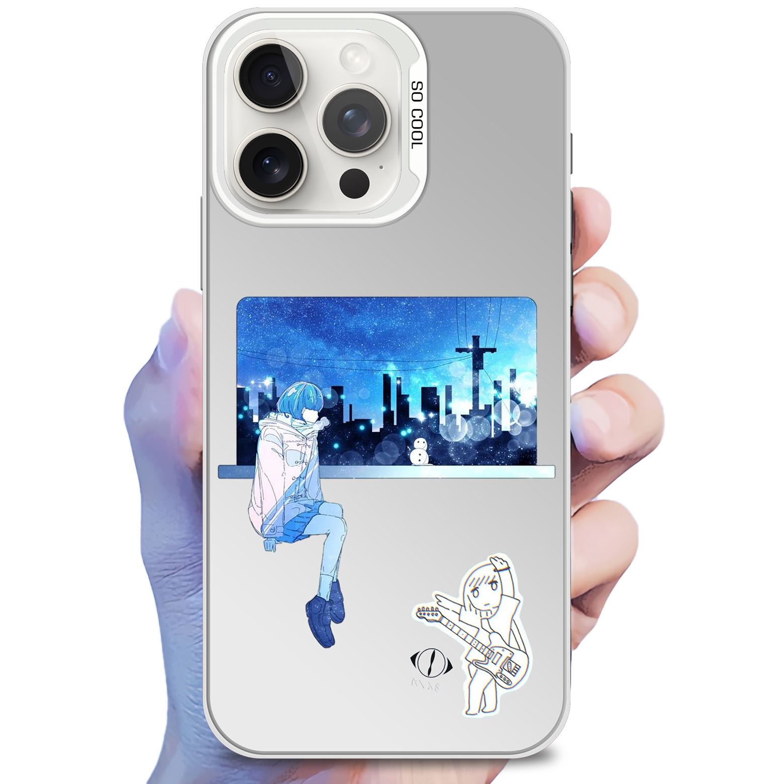 レーザーグラデーションスマートフォンケース-銀【ヨルシカ】-YITOTO™推し活がもっと楽しくなる