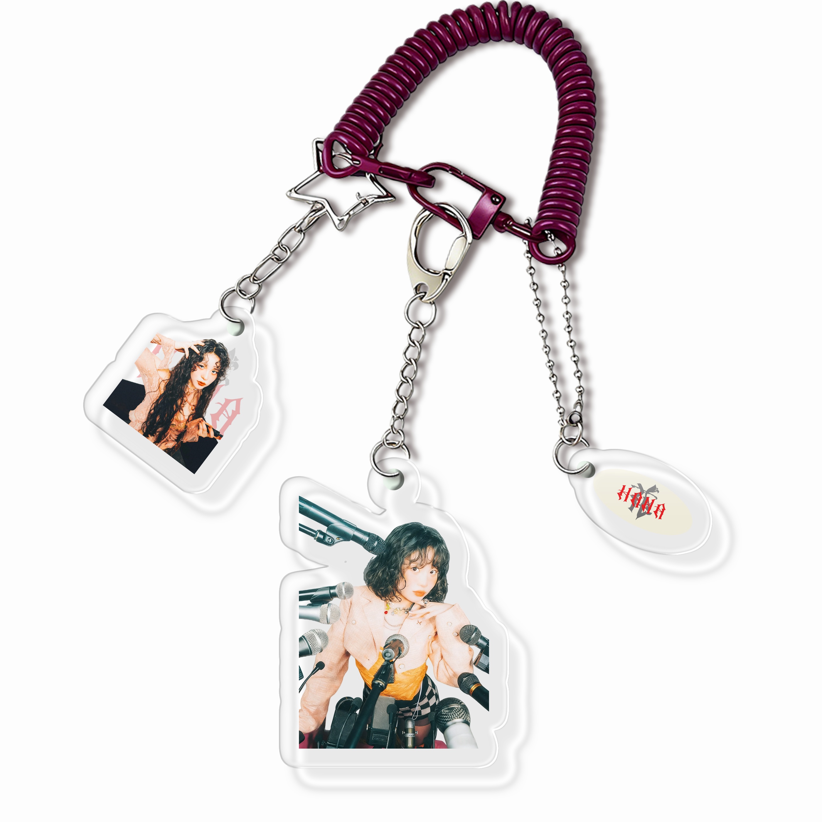  【HANA】個人 ビジュアルアクリルキーホルダー コイルストラップ